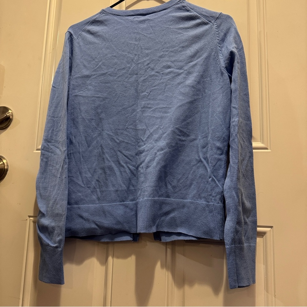 GAP Slub Crew Cardigan Shade Shirting Blue Size M Retail Price $49.95 - Picture 12 of 12
